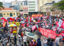 Em Santa Catarina, chuva não impediu a luta por Fora Bolsonaro neste 7 de setembro