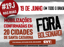 Mais de 20 cidades de SC vão às ruas no sábado por Fora Bolsonaro, auxílio e vacina