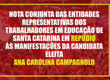 Nota em repúdio às manifestações da candidata eleita Ana Carolina Campagnolo