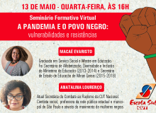 Seminário formativo debate a pandemia e o povo negro nesta quarta-feira (13)