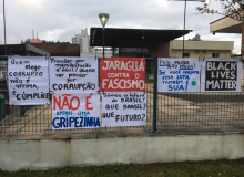 Criatividade e superação para denunciar desgoverno Bolsonaro em Jaraguá do Sul