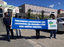 Protesto em Hospital de Içara pede mais segurança e valorização dos trabalhadores